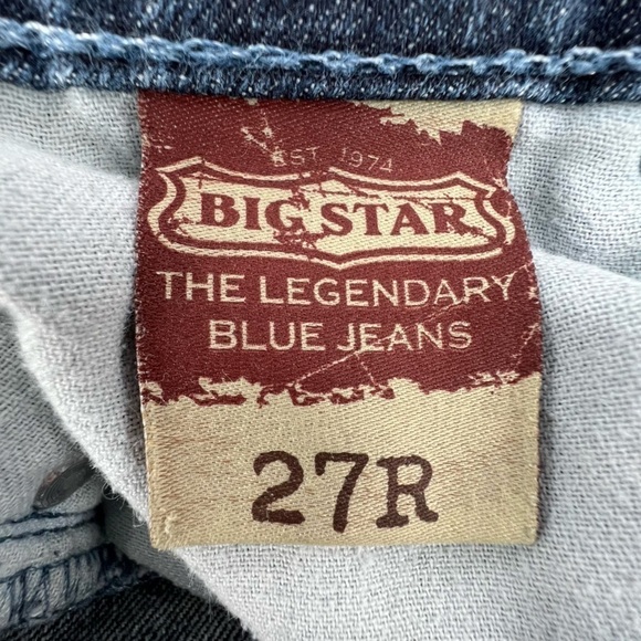 Big Star Remy Low Rise Fit Wide Leg Frayed Hem Denim Jeans Size 27 Women’s - Picture 5 of 7